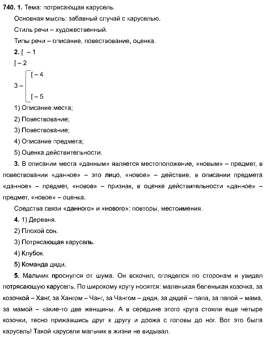 ГДЗ Русский язык 6 класс - 740