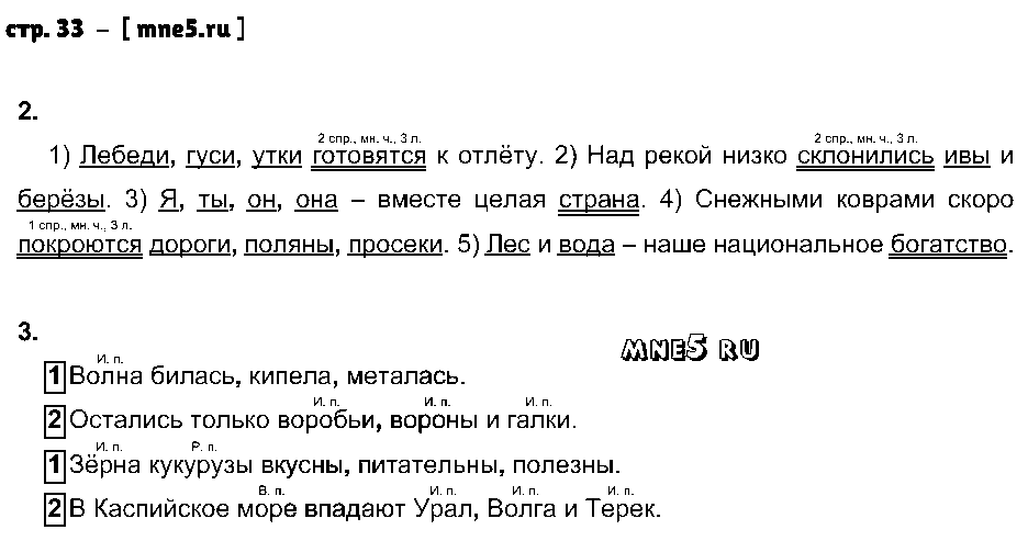 ГДЗ Русский язык 4 класс - стр. 33