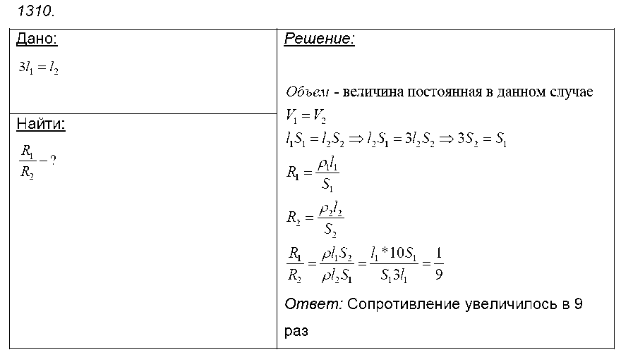 ГДЗ Физика 9 класс - 1310