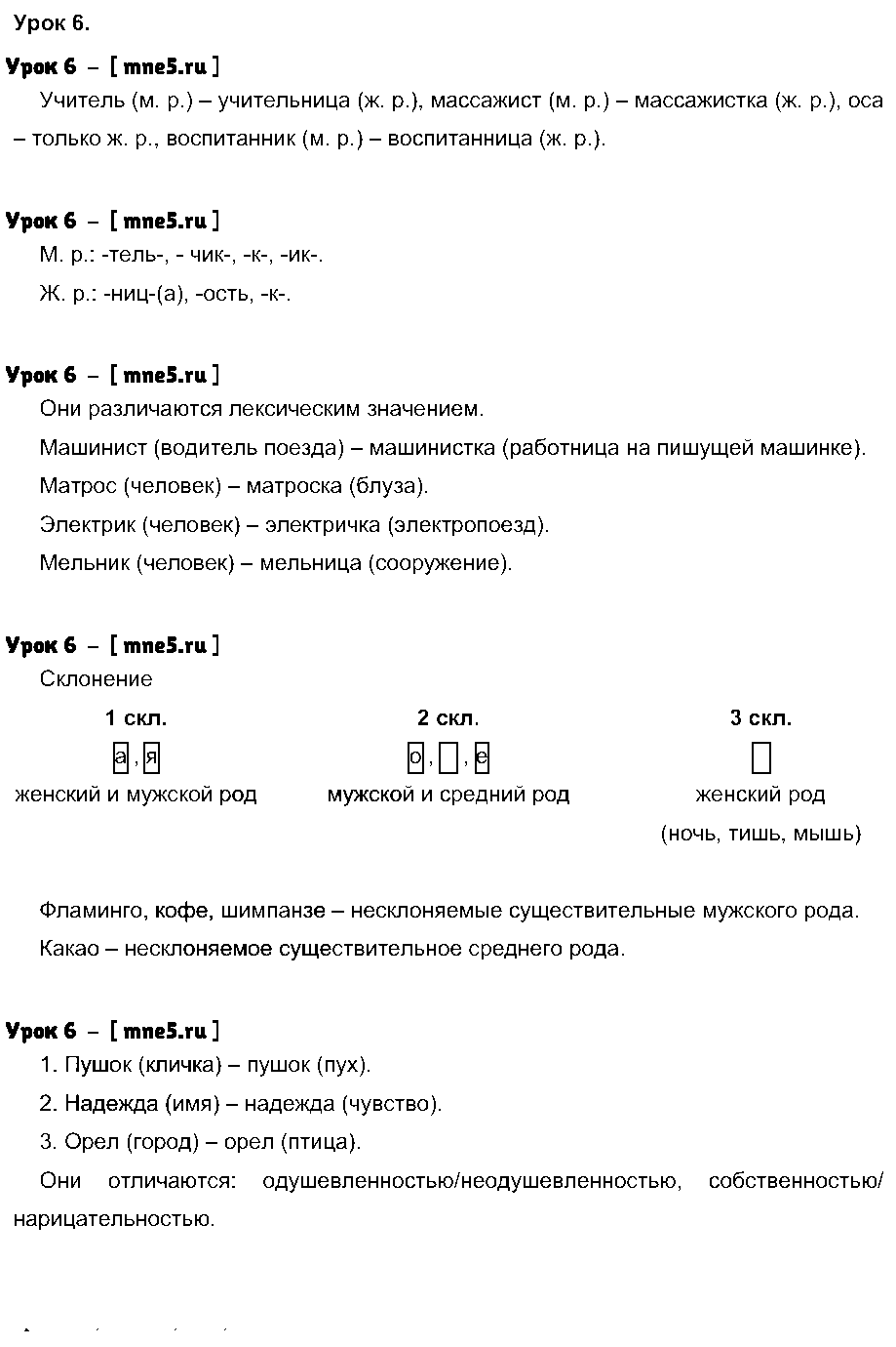 ГДЗ Русский язык 4 класс - Урок 6