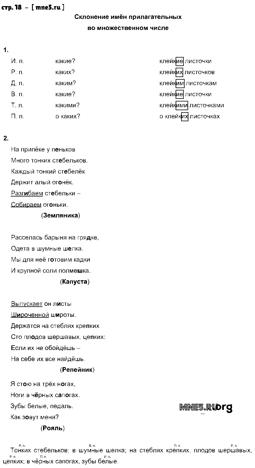 ГДЗ Русский язык 4 класс - стр. 18