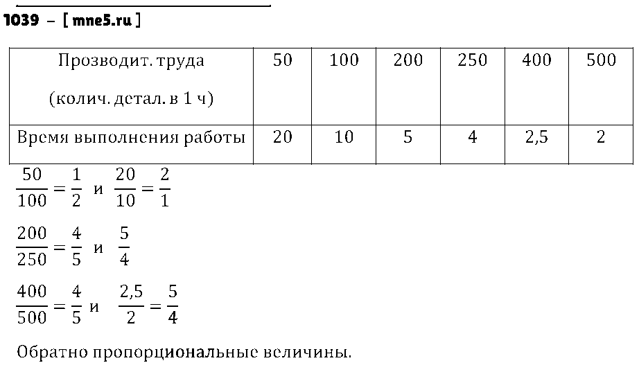 ГДЗ Математика 6 класс - 1039