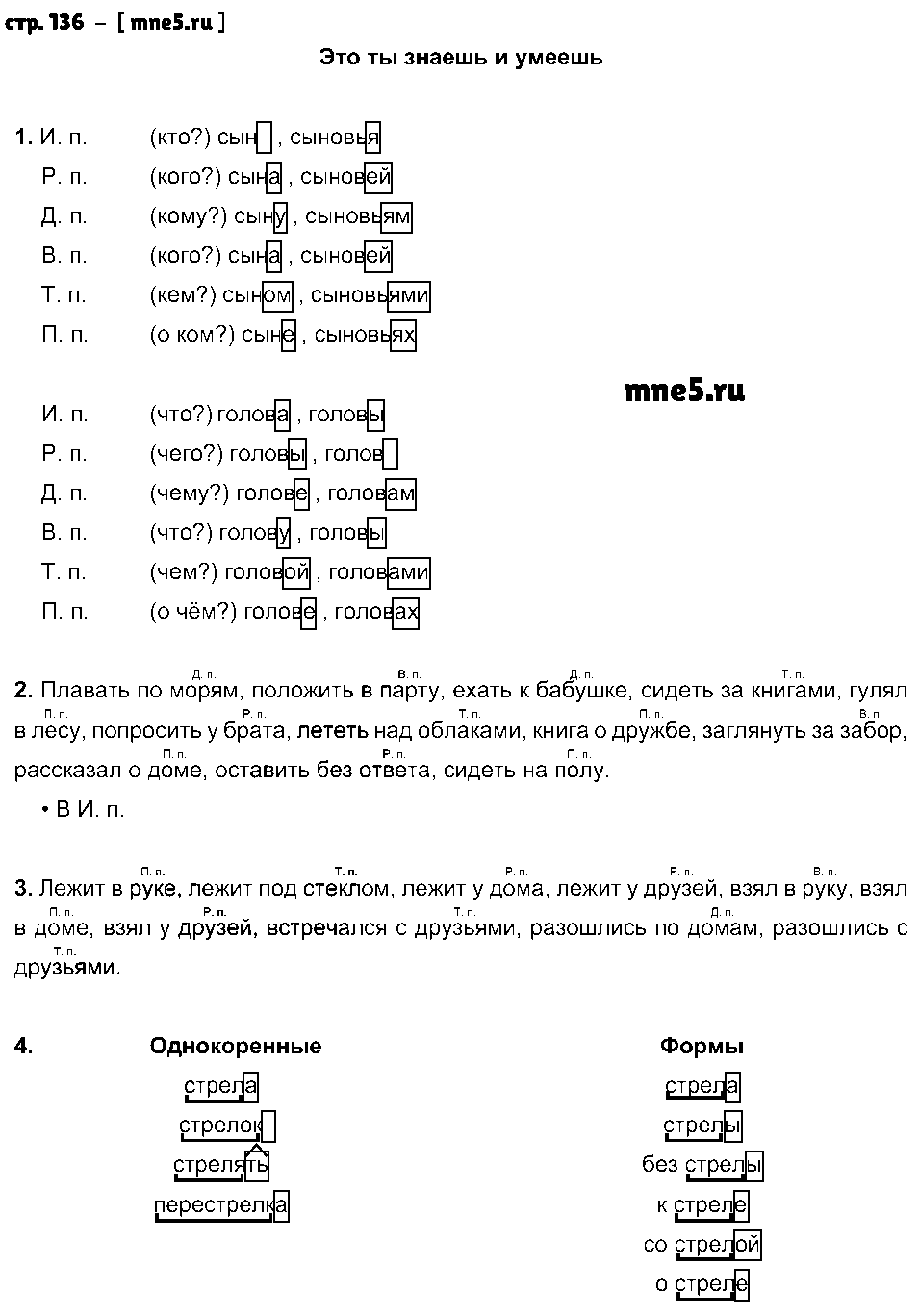 ГДЗ Русский язык 4 класс - стр. 136