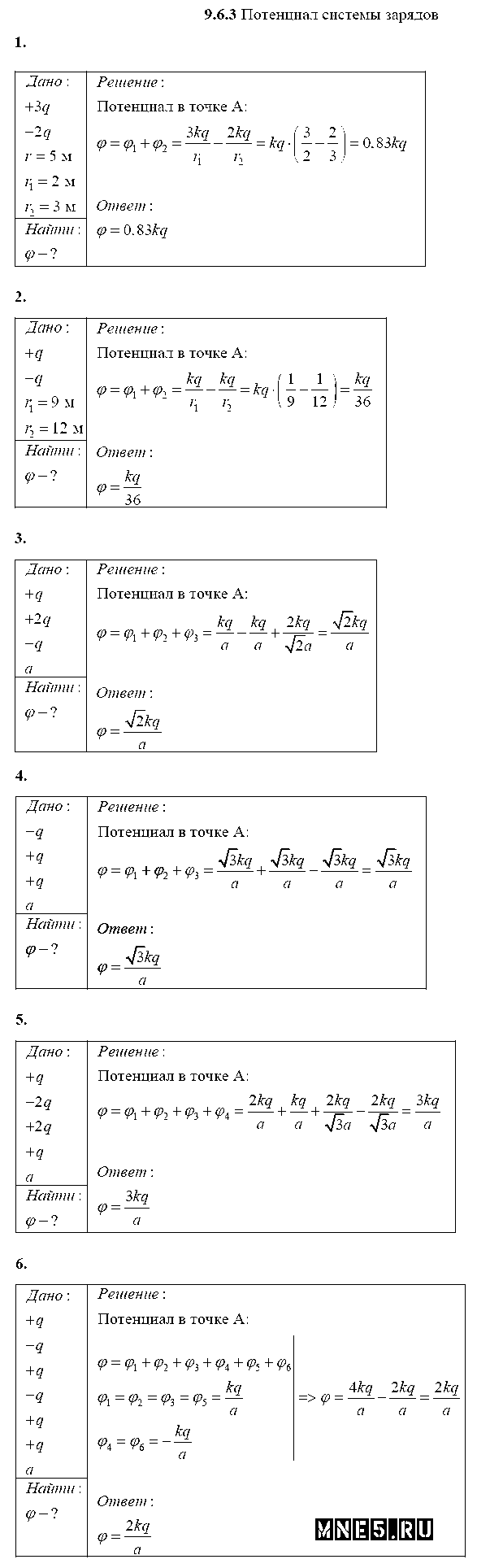 ГДЗ Физика 10 класс - 9.6.3. Потенциал системы зарядов