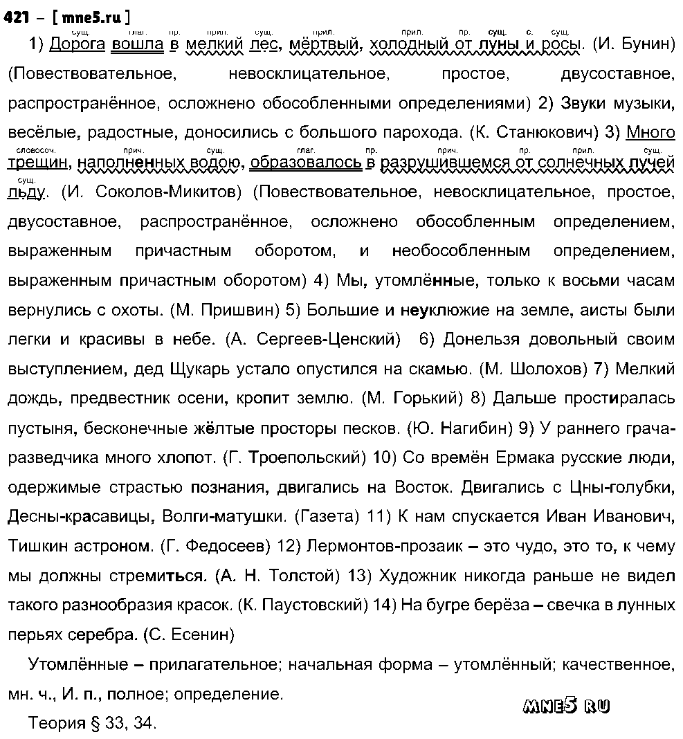 ГДЗ Русский язык 8 класс - 421