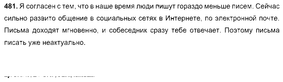 ГДЗ Русский язык 6 класс - 481