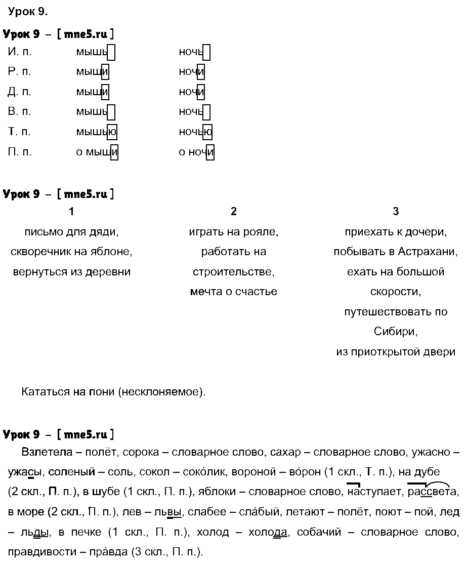 ГДЗ Русский язык 4 класс - Урок 9