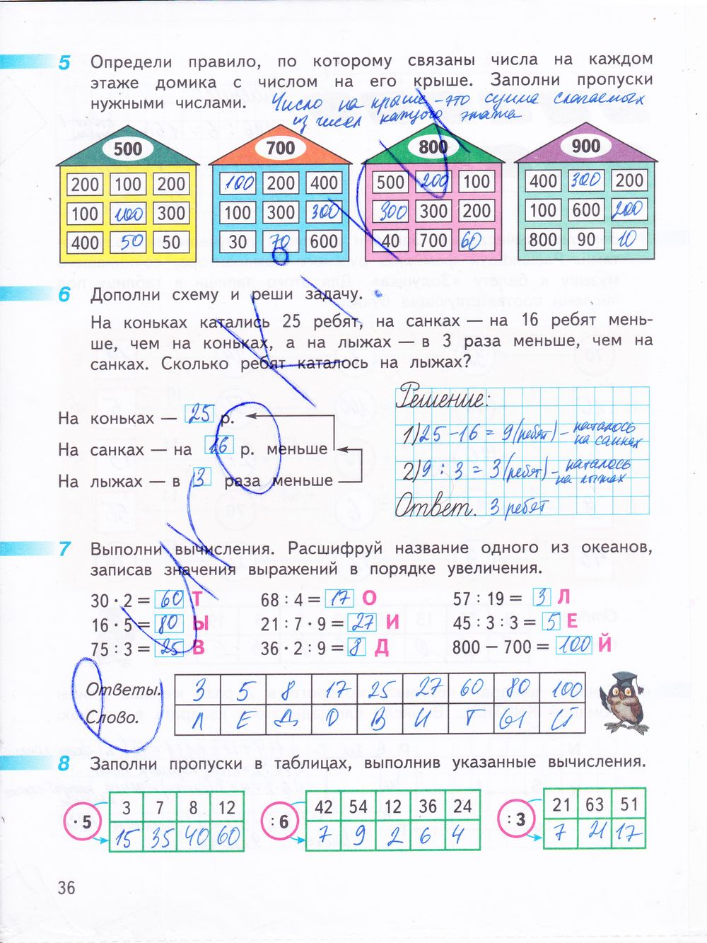 Математика 1 класс страница 36 задание