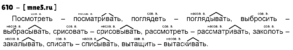 ГДЗ Русский язык 5 класс - 610