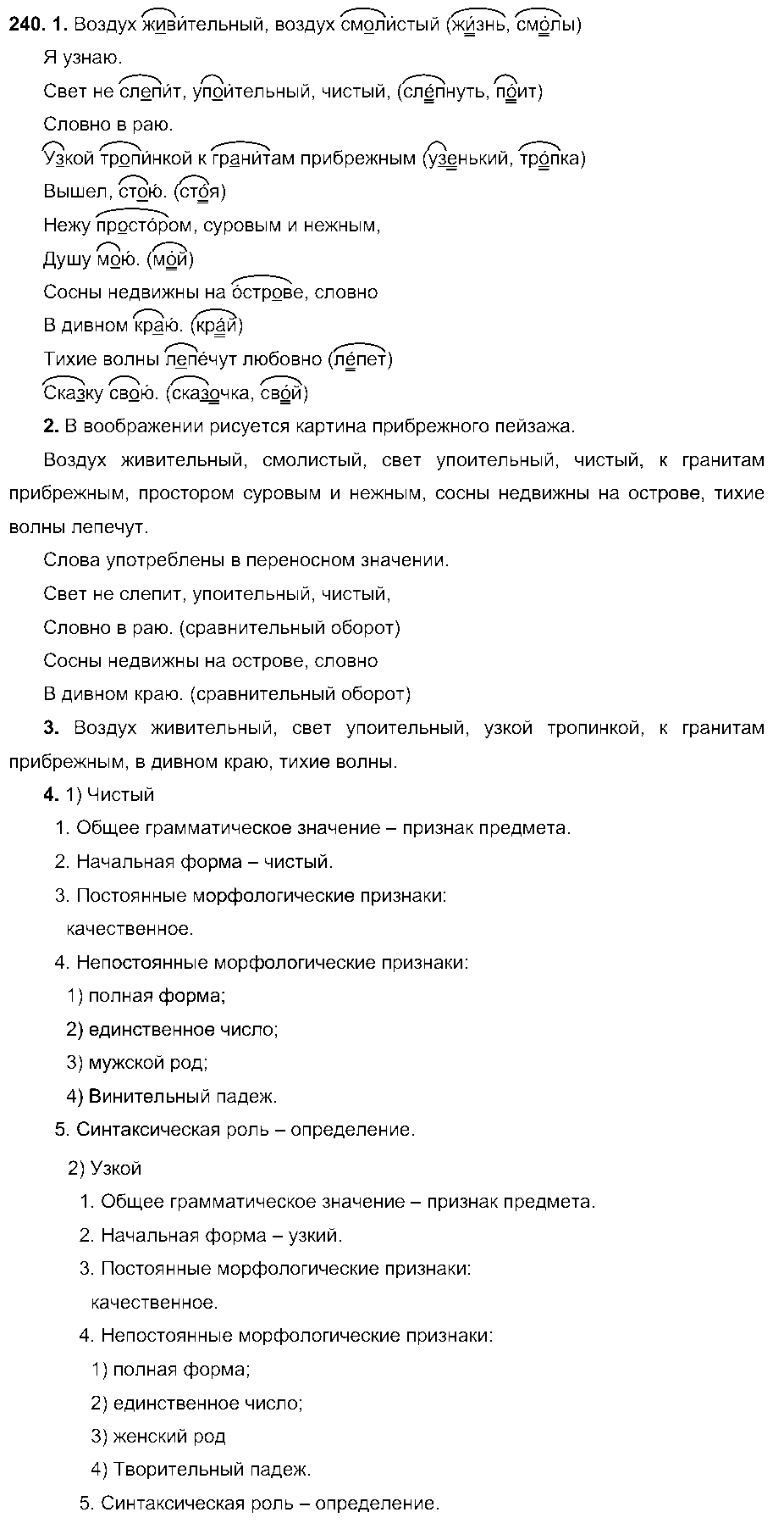 ГДЗ Русский язык 6 класс - 240