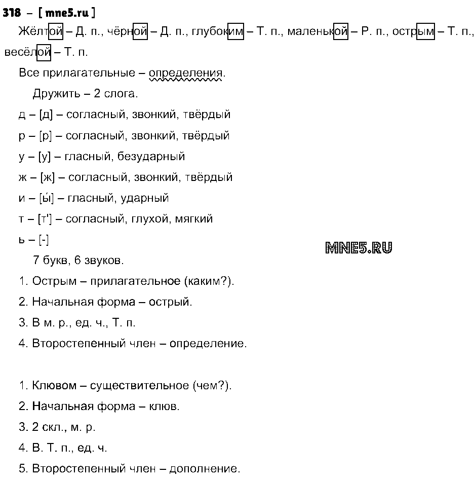 ГДЗ Русский язык 4 класс - 318