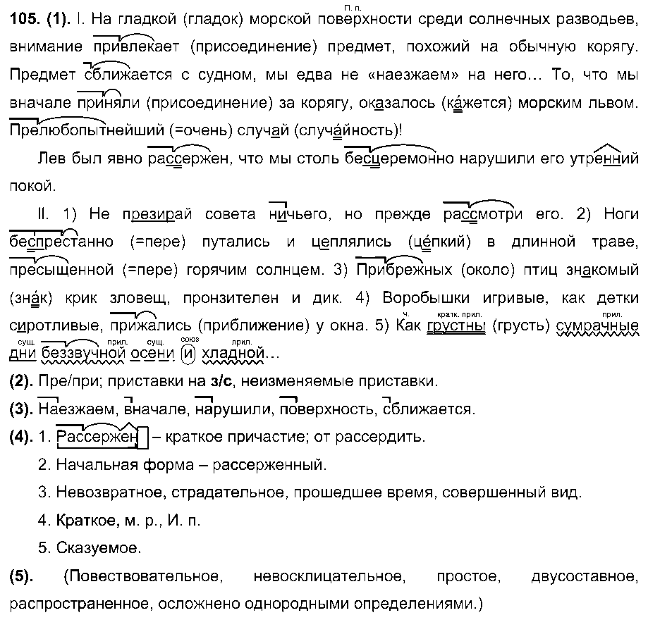 ГДЗ Русский язык 7 класс - 105
