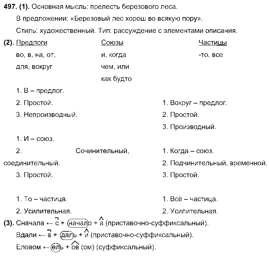 ГДЗ Русский язык 7 класс - 497