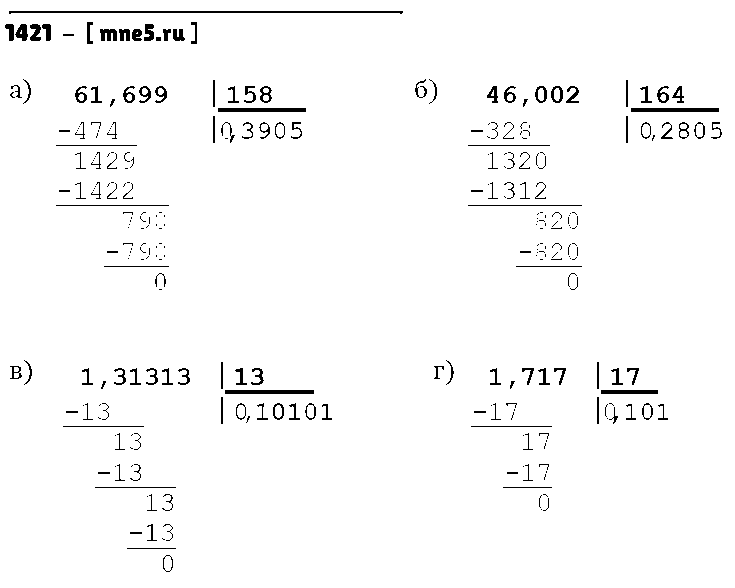 ГДЗ Математика 5 класс - 1421
