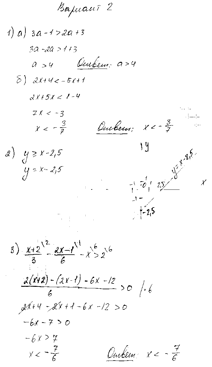 ГДЗ Алгебра 8 класс - Вариант 2