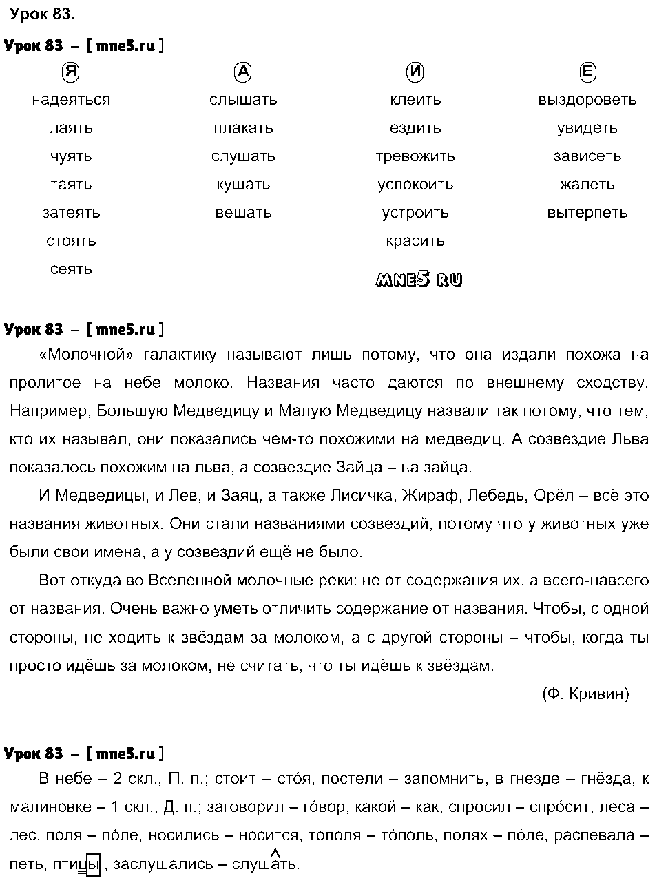 ГДЗ Русский язык 4 класс - Урок 83