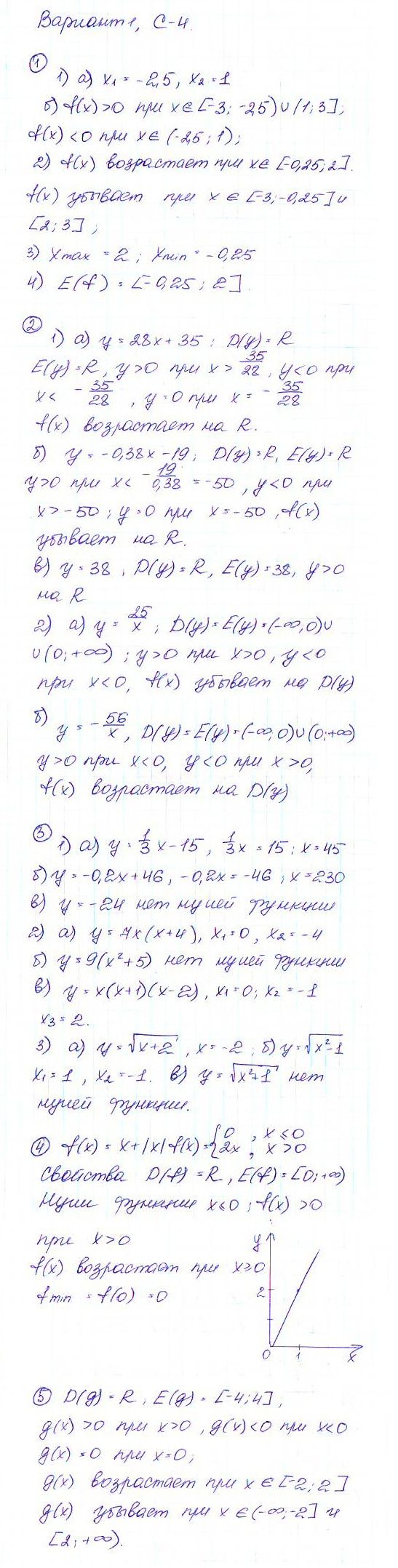 ГДЗ Алгебра 9 класс - С-4
