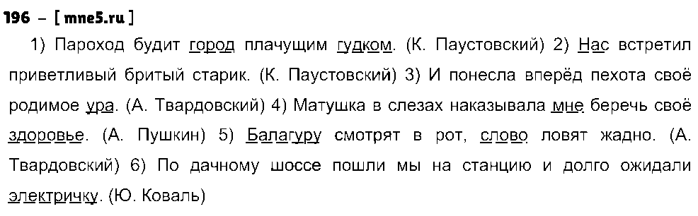 ГДЗ Русский язык 8 класс - 196