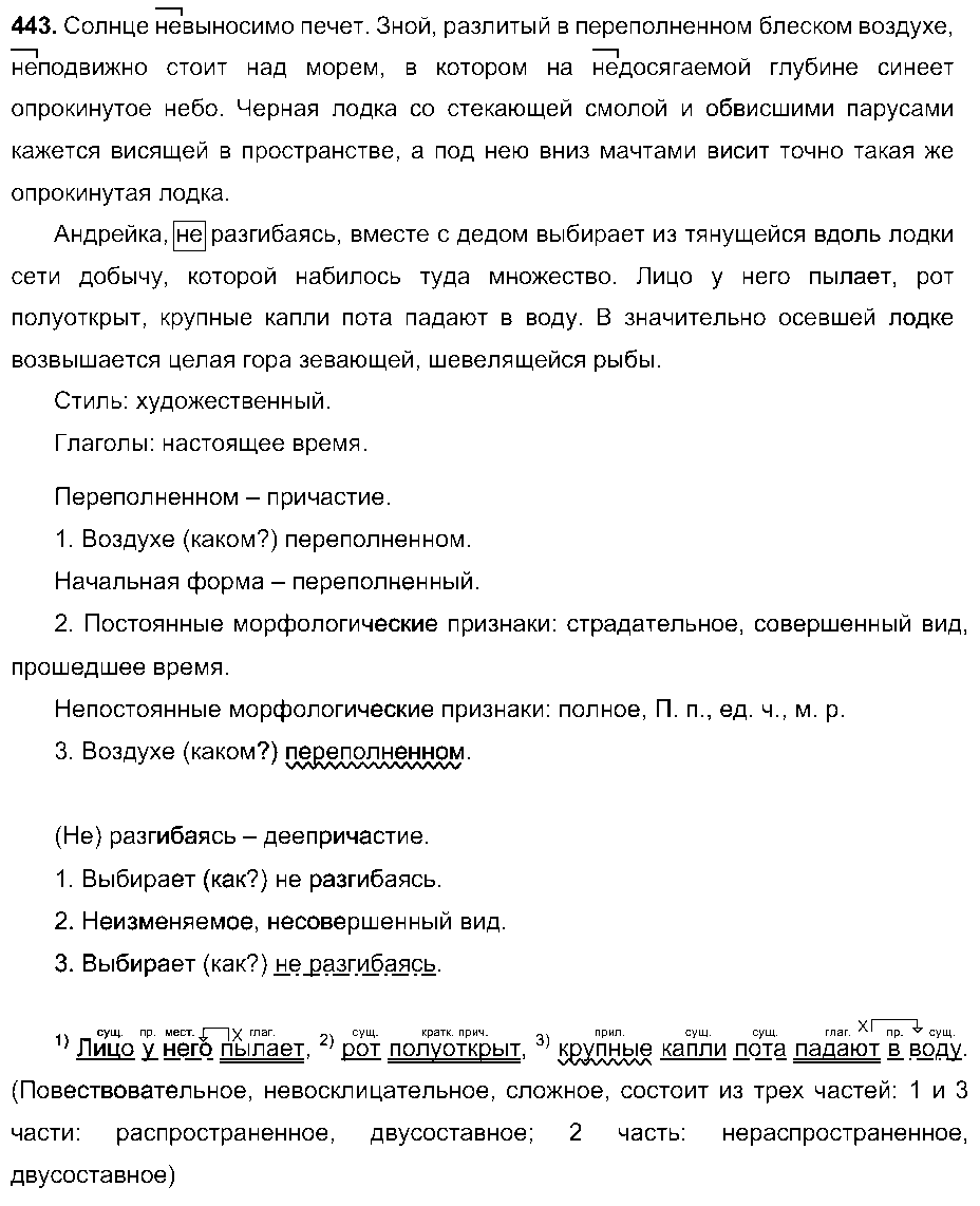 ГДЗ Русский язык 7 класс - 443