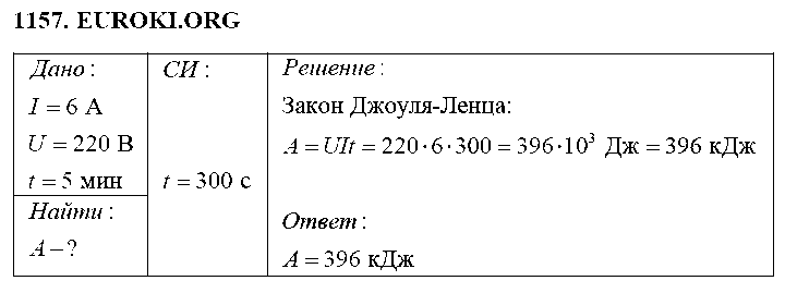 ГДЗ Физика 8 класс - 1157