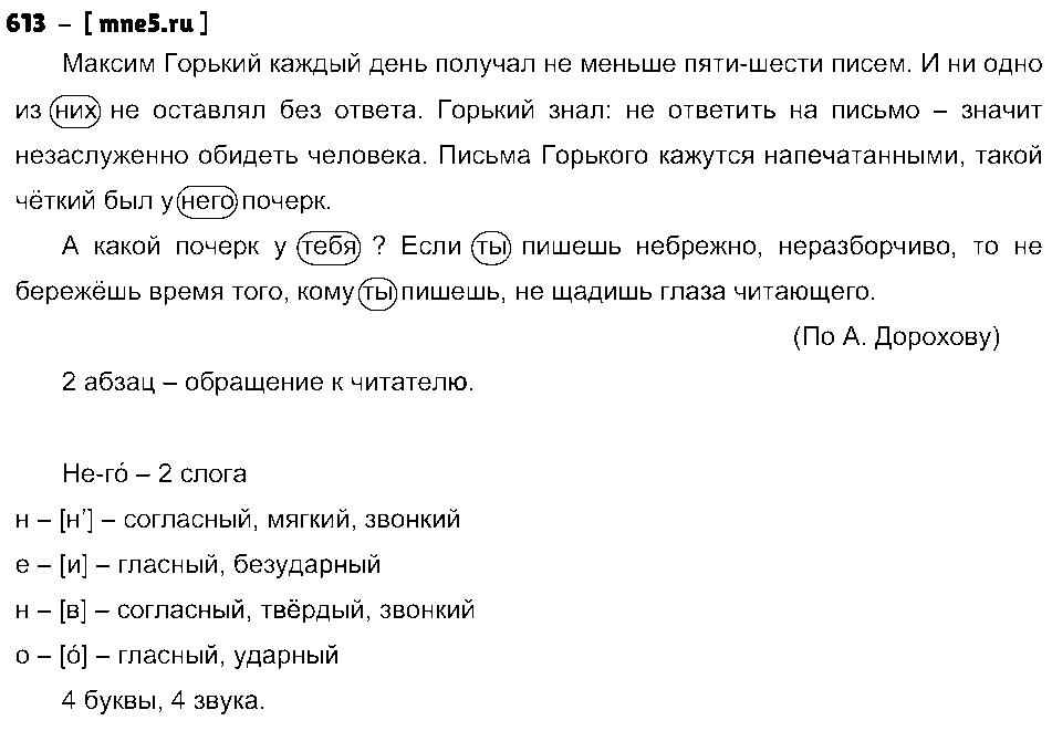ГДЗ Русский язык 5 класс - 613