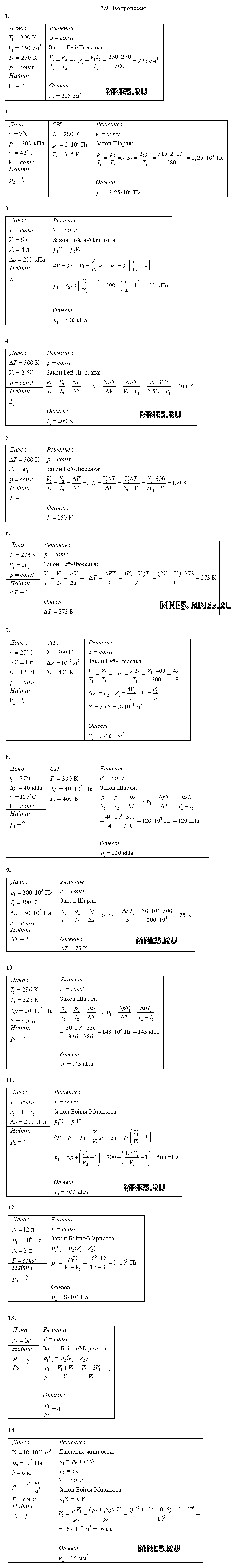 ГДЗ Физика 10 класс - 7.9. Изопроцессы