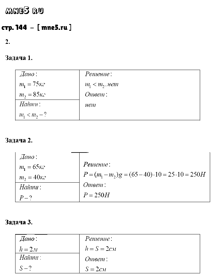 ГДЗ Физика 7 класс - стр. 144