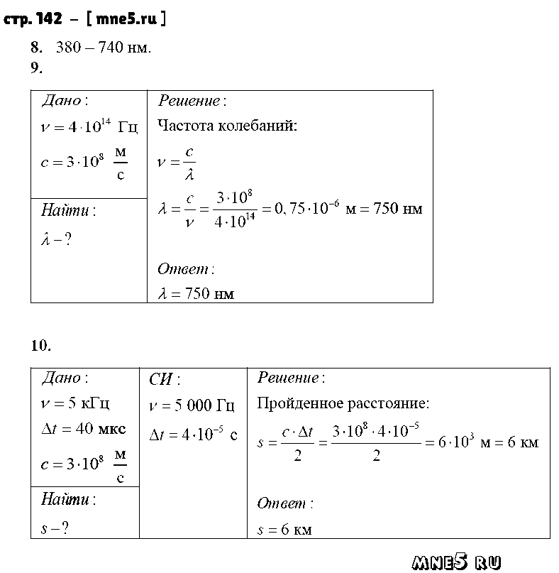 ГДЗ Физика 9 класс - стр. 142