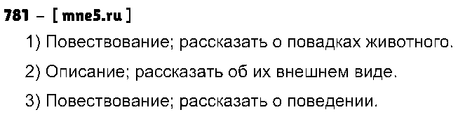 ГДЗ Русский язык 5 класс - 781