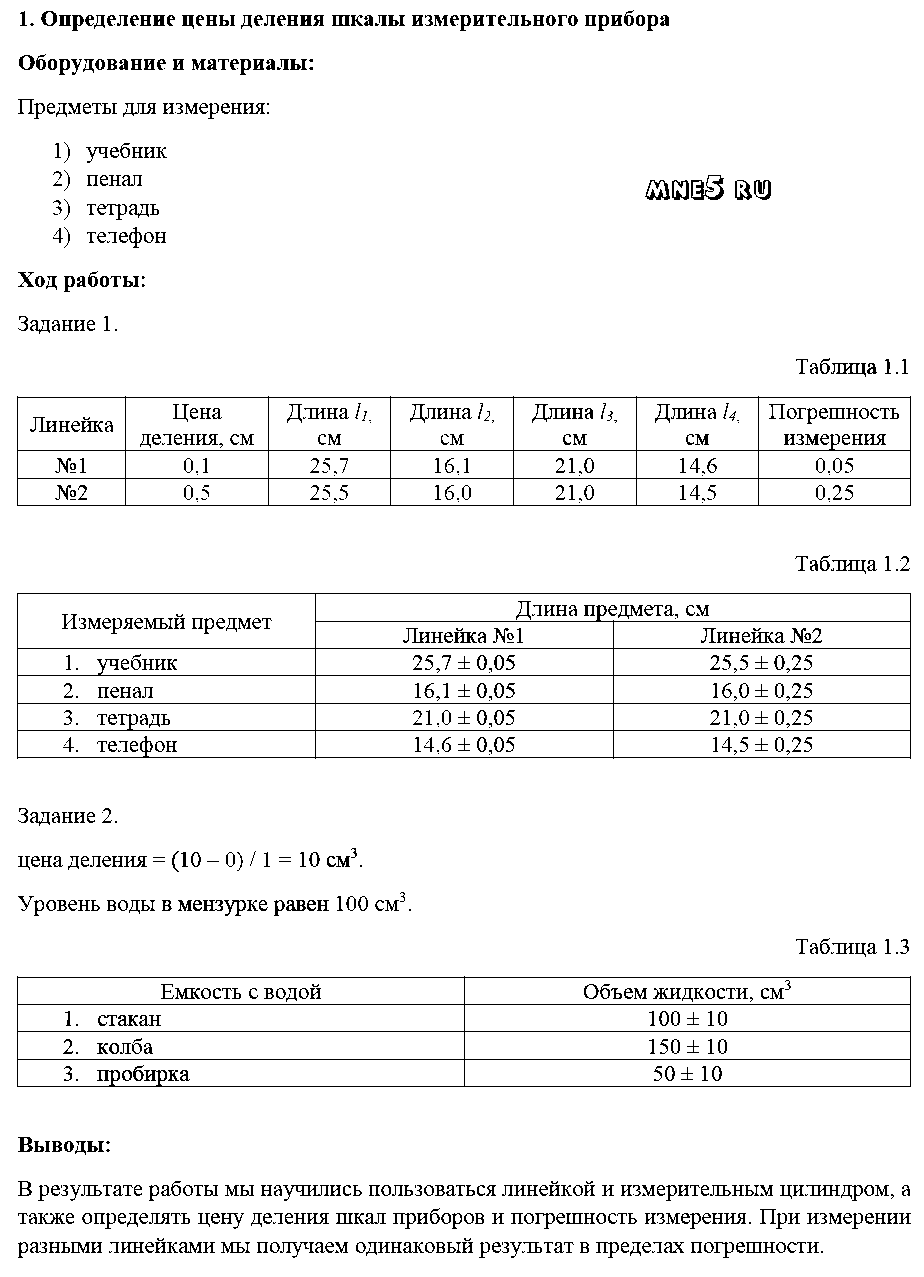 ГДЗ Физика 7 класс - 1. Определение цены деления шкалы измерительного прибора