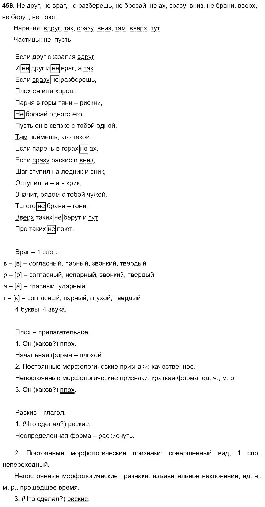 ГДЗ Русский язык 7 класс - 458