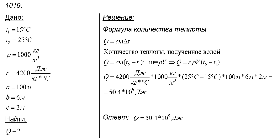 ГДЗ Физика 7 класс - 1019