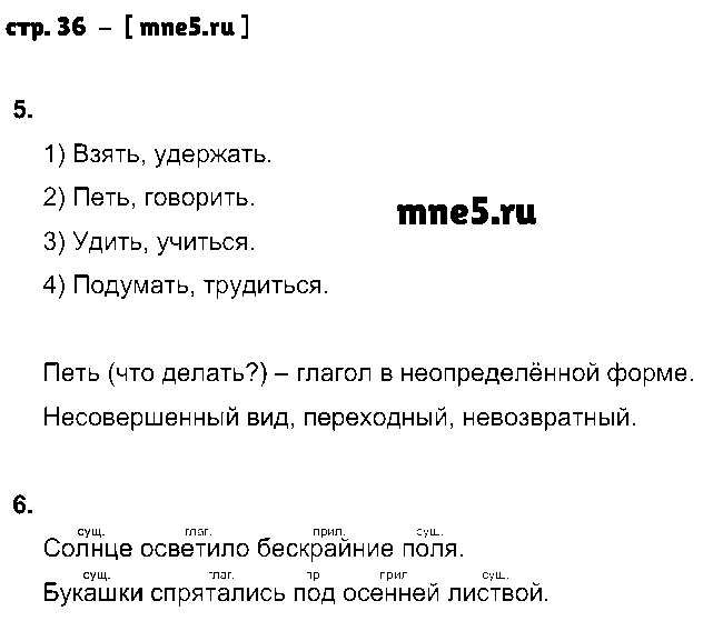 ГДЗ Русский язык 4 класс - стр. 36