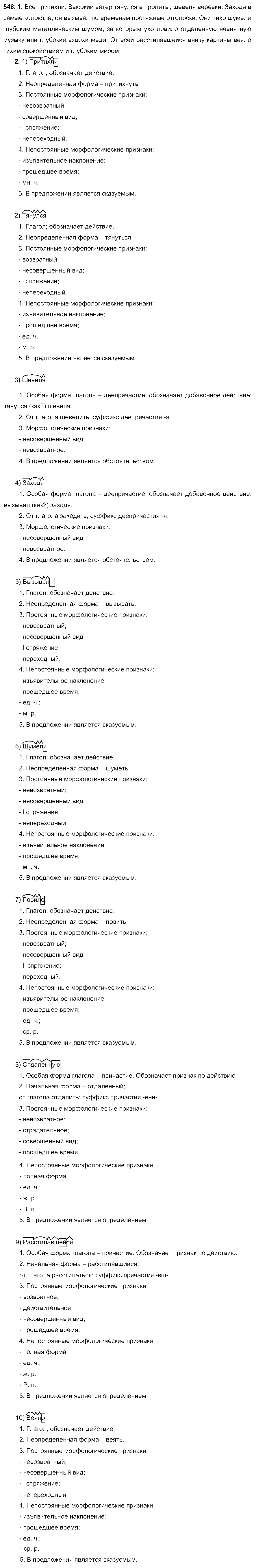 ГДЗ Русский язык 6 класс - 548