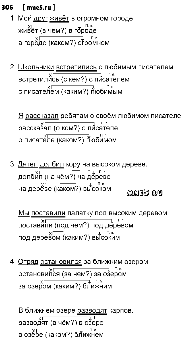 ГДЗ Русский язык 4 класс - 306