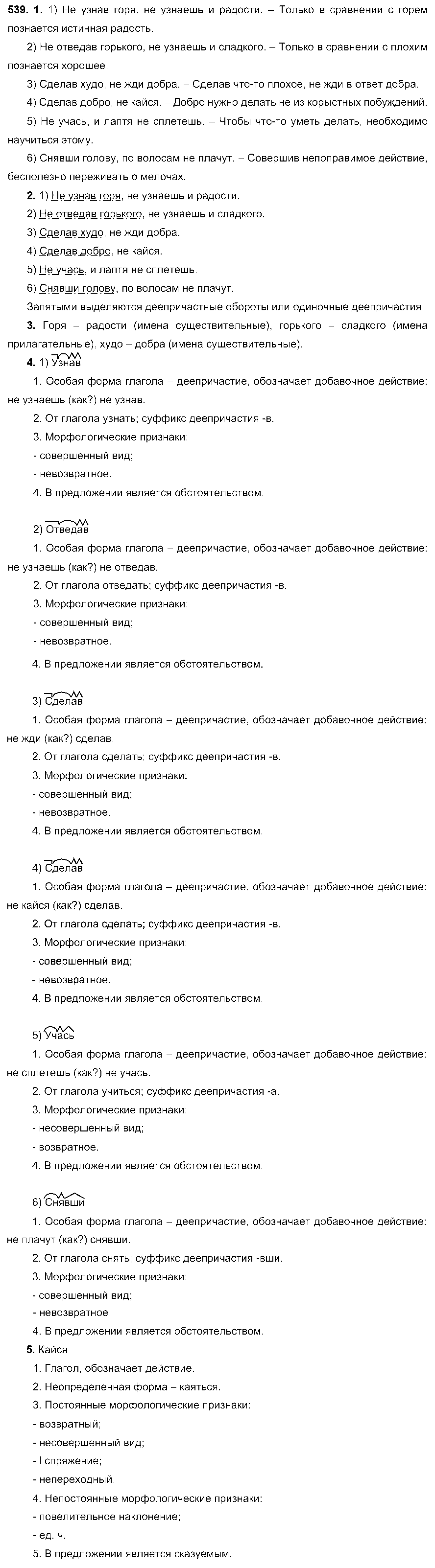 ГДЗ Русский язык 6 класс - 539