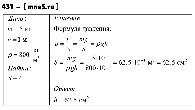 ГДЗ Физика 7 класс - 431