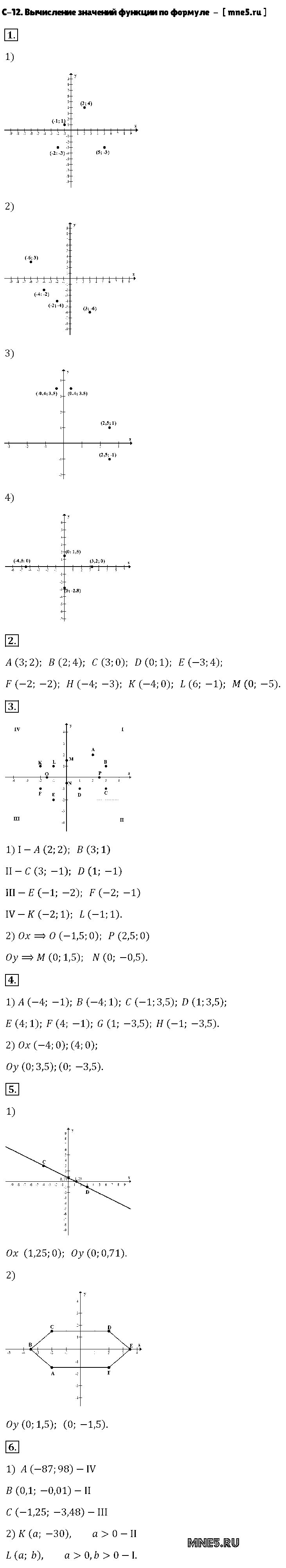 ГДЗ Алгебра 7 класс - С-12. Вычисление значений функции по формуле