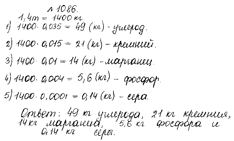 ГДЗ Математика 5 класс - 1086
