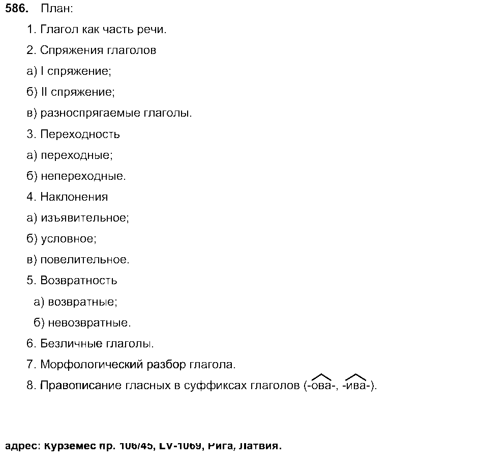 ГДЗ Русский язык 6 класс - 586