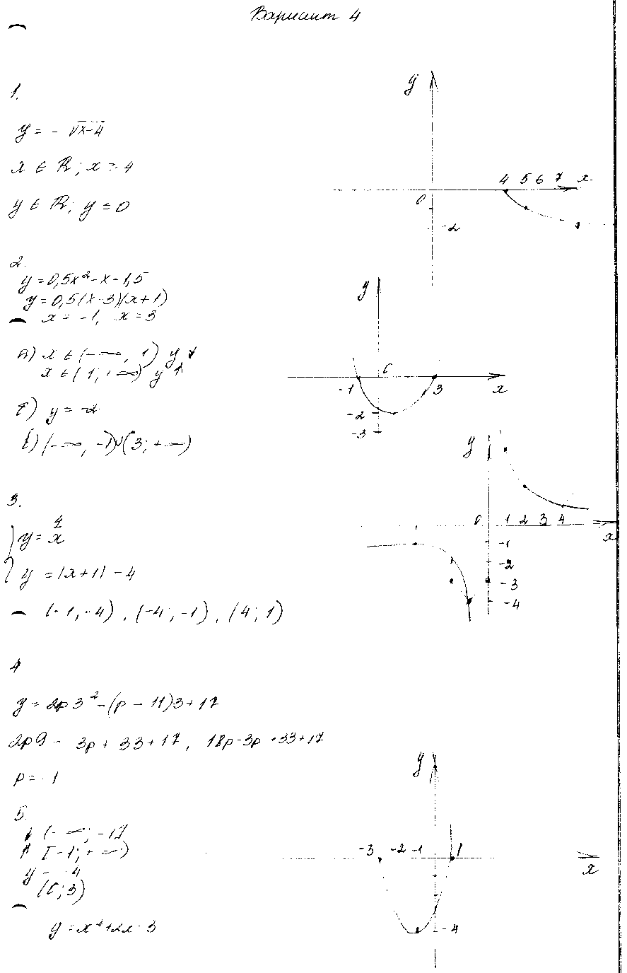 ГДЗ Алгебра 8 класс - Вариант 4