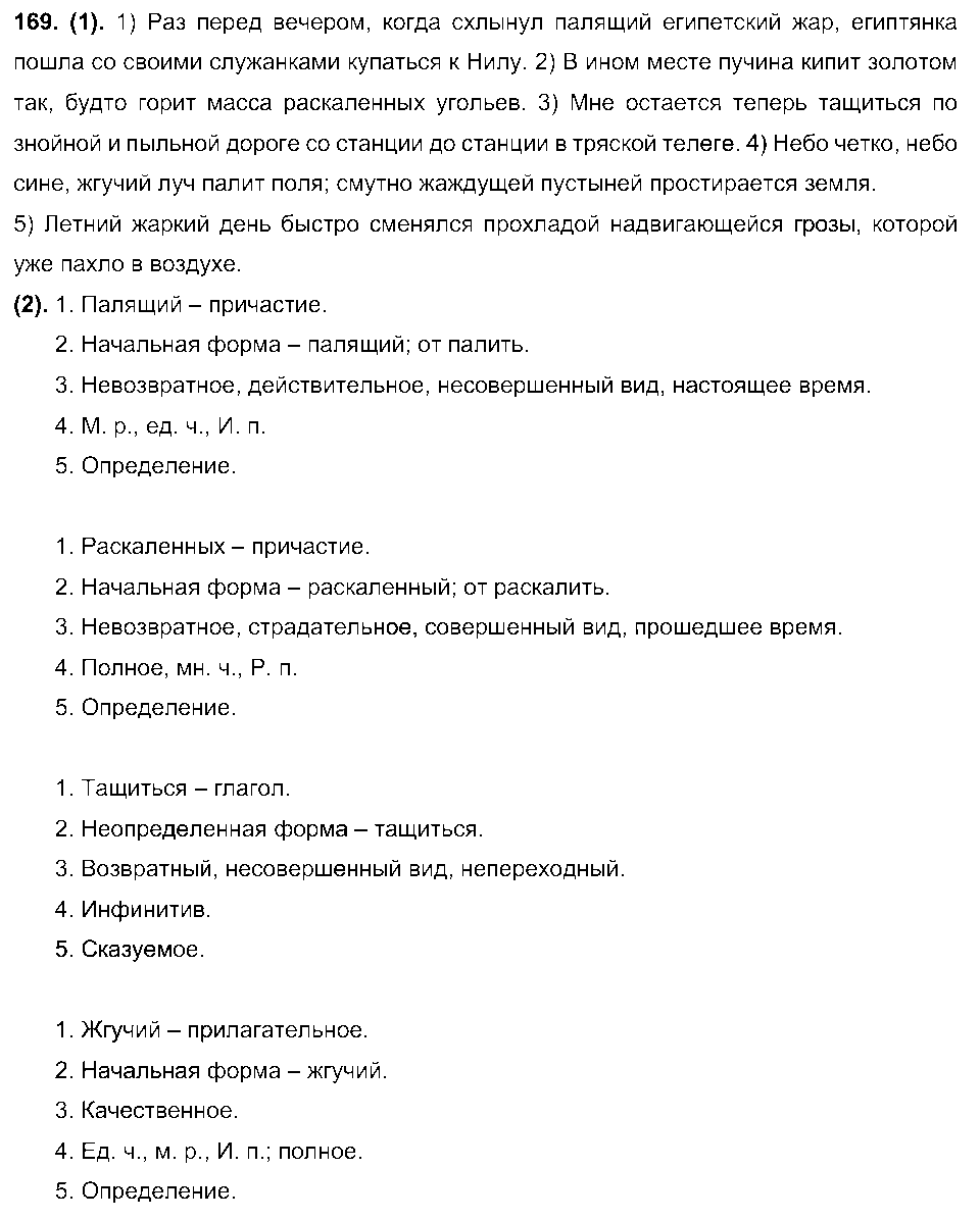ГДЗ Русский язык 7 класс - 169