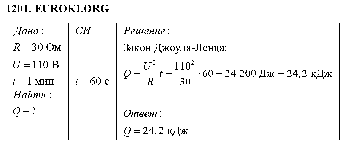 ГДЗ Физика 8 класс - 1201