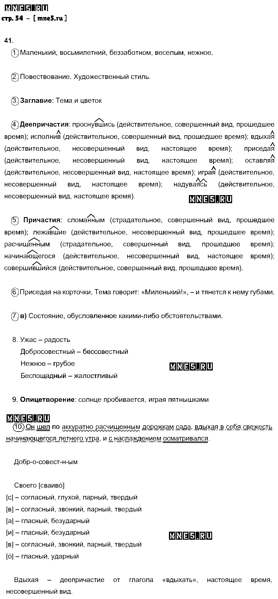 ГДЗ Русский язык 7 класс - стр. 54