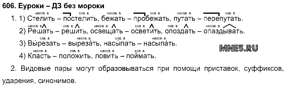 ГДЗ Русский язык 5 класс - 606