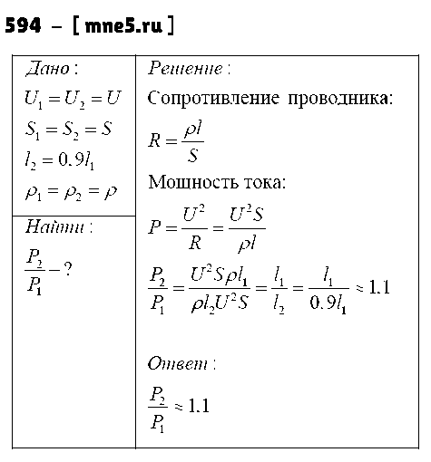 ГДЗ Физика 8 класс - 594