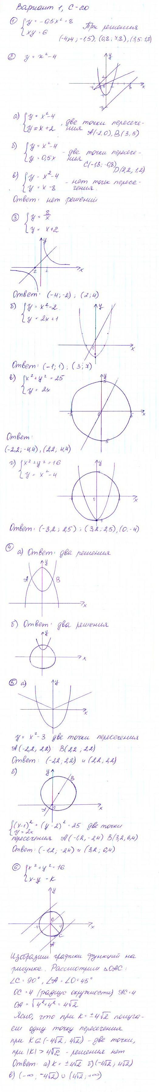 ГДЗ Алгебра 9 класс - С-20