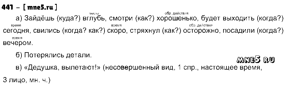 ГДЗ Русский язык 4 класс - 441