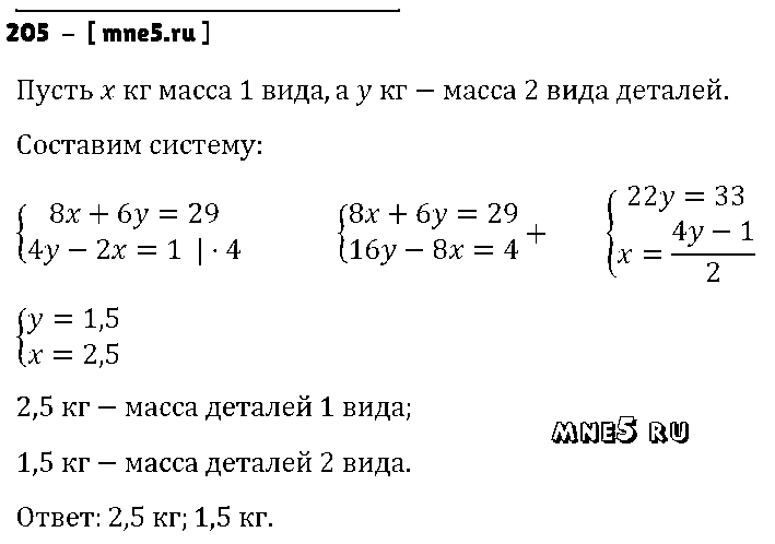 ГДЗ Алгебра 7 класс - 205