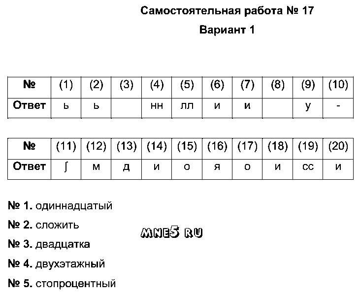 ГДЗ Русский язык 6 класс - Вариант 1